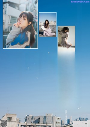 A poster for a Japanese movie with a woman in a blue dress.