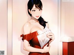 A woman in a white dress sitting on a bathtub.