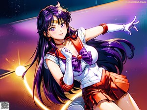 A girl in a sailor outfit standing in front of a stage.